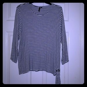 Navy blue and white Top